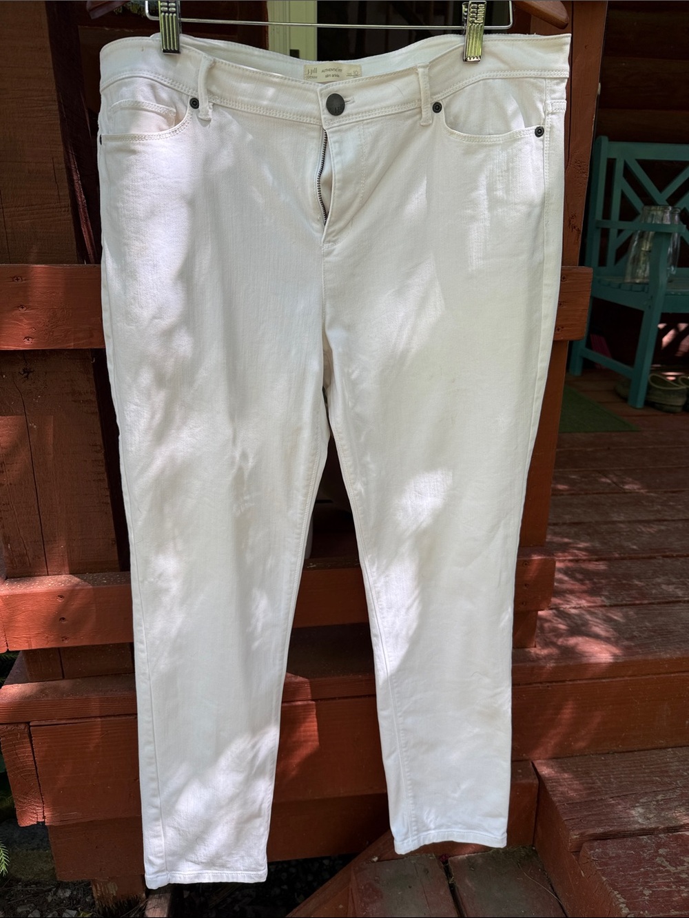 J.Jill denim, authentic fit, slim ankle, White, size 16 tall